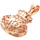 Feishengji Purple Gold Pendant Kamathana Russian Au585 Women's 14K Rose Gold Plated Gold Brushed Lucky Bag (Single Pendant)
