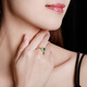 HEEKAIYI Ring Women's Emerald Gemstone Ring Luxury Jewelry Chinese Valentine's Day Birthday Gift for Wife and Girlfriend Emerald Gemstone Ring (1.0ct/Selected Flawless)