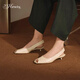 73Hours Xiaotao same style women's shoes Nathan Road 2025 spring new fish mouth sandals women's French low-heeled shoes off-white Xiaotao/Han Anna same style 33
