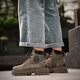 Men's Martin Boots Men's Spring and Autumn Breathable Mid-Grade Work Boots British Style High-Elevated Desert Casual Yellow Boots Khaki [Four Seasons] 45 (Standard Sneaker Size)