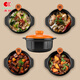 KANGSHU large-capacity casserole stew pot household high-temperature resistant clay pot open flame gas clay pot porridge pot stone pot orange 3.3L + 1.1L (3-5 people) damaged reissue