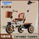 
Permanent children's tricycle 1-3-5-2--6-year-old large baby trolley boy and girl baby bicycle baby stroller permanent F2 cream yellow music light clutch titanium idler