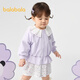Balabala baby coat girl top casual clothes lotus leaf collar splicing fresh natural lively cute sweet and cute pink purple 70032 100