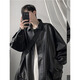 
Digada American retro brown leather jacket men's autumn and winter trendy brand versatile and handsome cleanfit versatile jacket WJS-W9274 black M