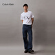 Calvin Kleinjeans Sommer Herren-Casual Commuter Classic CK Großer Buchstaben Print Pure Cotton Short Sleeve T-Shirt 40KC829