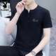 花花公子（PLAYBOY）短袖t恤男2025夏季新款潮流v领休闲宽松上衣薄款凉感男装 5024黑色 XL