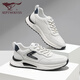 Sept Wolves Chaussures masculines pour les chaussures décontractées en cuir d'été pour des baskets de haute hauteur à semelle épaisse pour hommes à la mode et polyvalentes chaussures de voyage respirantes blanc / bleu 1049 41