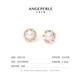 Angel's Tears Freshwater Pearl Stud Earrings Sparkling Zircon Inlaid Small Fragrance Design New Year's Valentine's Day Gift for Girlfriend Welfare Style-Sunflower Steamed Bun Round 5-6mm