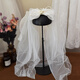 Bo Naling Proposal Veil, Bridal Head Certificate, Bow Hijab, Internet Celebrity Hairpin, Photo Ritual Confession Decoration Props, Double-layered Hemming Veil 60cm, Hairpin Style