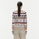 Jiangnan Buyi (Jnby) [mismo estilo en el centro comercial] 24 Autumn Knited Cardigan Fair Island Sweater 5O9313090 683/Misceláneo rosa claro S