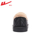 Warrior official beanie shoes for women, winter cold-proof and warm cotton shoes, furry shoes, slip-on loafers, black 38
