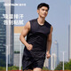 Decathlon (DECATHLON) Sports Vest Muscular Man Running Quick-Drying Top Fitness Wear Breathable Loose Sleeveless T-Shirt RUNM [Advanced Style] Black XL
