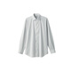 MUJI мужская рубашка без железа с полушироким воротником и длинными рукавами, мужская рубашка в клетку из чистого хлопка светло-серого цвета L (175/100A)
