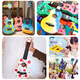 Ukulele diy kleine Gitarre handgefertigtes hausgemachtes Montage-Material-Pack gemaltes handbemaltes Graffiti Holz 21 Zoll Box Runde + Pigment + Rucksack 21 Zoll