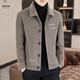 Woodpecker (TUCANO) Men's Woolen Jacket Short 2025 Spring Autumn Winter Woolen Jacket Men's Thickened Jacket Top Casual Jacket Khaki 2XL 120-140Jin Jin is equal to 0.5 kg