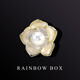 QUAMER camellia natural pearl brooch for men rose corsage high-end pin anti-exposure buckle white
