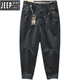 
Jeep (JEEP) light luxury trendy casual pants for men's spring and autumn Japanese retro work clothes cropped pants pure cotton loose tapered harem pants gray 32