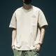 Baumwoll kurzärmeligte T-Shirt für Männer, die große halbärmelige T-Shirt American High Street gedrucktes Kurzärärt-T-Shirt für Männer T1506 Dark Green l