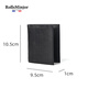 Rollsminjor Britische leichte Luxusmarke Echtes Leder Dünne Herren kleine Brieftasche Top-Schicht Cowhide Multi-Card Short Wallet Gift Box Schwarz 9,5*1*10,5 cm