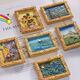 Pintas famosas tridimensionales 3D, pinturas al óleo decorativas magnéticas, fúnebre divertida y creativa Minagre magnética Resina de hierro pintado a mano Retro Absorción magnética Magre