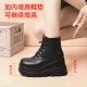 
Zhenxi Cos high-rise shoes for women thick-soled Martin boots, sponge cake sole, high-heeled boots, British style black versatile comic exhibition shoes, black 8CM [size 38]