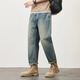 
Jeanswest retro jeans men's American fashion brand washing loose straight harlen nine-point casual long pants for boys 87 retro blue 32 (recommended 135-145 Jin [Jin equals 0.5 kg])