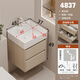 El gabinete de baño Tezzog es ultra estrecho 30 ancho de doble cajón doble de apartamento pequeño lavabo de cerámica Baño Integrado Baño Mini Washbasin [Basin ancho] 4837 Cajón doble gabinete principal (sin espejo)