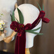Haiyiduo Velvet Flower Bride Suit Bud Temperamento simple Vestido de novia Accesorios para el cabello Rojo Ropa Tosta Tatal Tatal de la nueces Velvet de terciopelo Flor roja [Diadema + cuatro 8 flores]