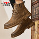 Bull Family Martin Boots Men's British Style British Spring y Autumn Retro Retro Old High-Top gruesas Botas Botas de trabajo para hombres Brown 42