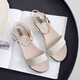 Seleccione los mejores productos ZHR sandalias para mujer con pedrería brillante zapatos de mujer estilo hada suelas gruesas que realzan la versión coreana celebridad de Internet zapatos planos cómodos y versátiles Moda INS tendencia de estilo callejero beige 37