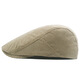 Meilunmei Automne Béret en velours côtelé pour les hommes British Retro Painter Casual Fashion Front Front Hat Ajustement du journal Black Head Circle (55-59)