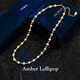 Amber Lollipop Baroque Pearl Necklace Simple Niche Women's Necklace Anniversary Birthday Gift for Girlfriend and Wife Gold