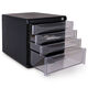 
Deli 9794 4-story filing cabinet/transparent lock/data cabinet/desktop filing cabinet office student supplies Black
