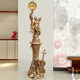European floor clock living room vertical clock fashion creative floor ornament decoration simple pendulum clock ivory white 109+838 gold