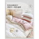 Yalu full cotton bed four-piece set 100% pure cotton printed sheets and quilt covers household quilt covers single and double bedding Cherry blossom [all cotton fabric suitable for naked sleeping] 1.8m bed cover four-piece set-quilt cover 200*230cm