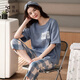 Yalu hochwertiger neuer Pyjamas für Frauen im Jahr 2025 Sommer Pure Cotton Kurzärärmelte zweiteiler sommergestreifte Home-Kleidung YZT9855 M Damen-Stil empfohlen 80-100jin [Jin entspricht 0,5 kg]