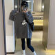 
Yimuqi Buy Duoxi Dongguan Dalang Sweater Mid-length Loose and lazy style pullover for women 2024 Winter New Korean Style Pullover for Grey Donald Duck y9855 One Size