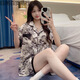 FHHUABD韩系感冰丝春夏季薄款睡衣女爱心开衫可外穿家居服女套装批发 LW-9214# 2XL 【建议130-145斤】