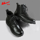 Huili men's shoes Martin boots men's fashion versatile casual boots spring black leather boots high top British style work boots