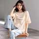 
Modal pajamas for women in 2025 new summer cotton short-sleeved trousers home clothes thin large size women's home clothes set 7371 L [Suggested 100-125 Jin [Jin equals 0.5 kg]]