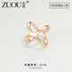 Zuoou clavicle silk scarf buckle multi-functional small square scarf buckle 2025 new high-end streamer scarf buckle coat belt knotted X-shaped rose gold small size