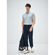 
SANHEER [Estoric Gentleman] 120S long velvet cotton breathable hole-pulling process Summer lapel short-sleeved T-shirt DAT983 Sunny Blue L /50