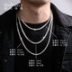 SHENGSHIQIYUAN platinum necklace men's pt950 platinum necklace men's platinum flat chain Xiping chain Cuban necklace thick 37.29 grams long 55cm thick about 4.2mm abalone buckle