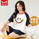 Catman Miiiow Pajamas con almohadillas en el pecho para mujeres para pantalones cortos de verano estilo coreano algodón puro se puede usar fuera de ropa para el hogar set de dos piezas para mujeres para mujeres para mujeres para mujeres: YW-1509 L Recomendado [90-110Jin [Jin equivale a 0.5 kg]]