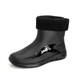 Xixiangyuan Nouvelles bottes de pluie pour tube court pour hommes chaussures imperméables intégrées plus bottes de pluie chaude velours cuisine chaussures en caoutchouc antidérapantes
