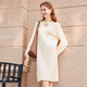 Betu women's new winter dress round neck lazy style knitted dress women 2311T69 light apricot M