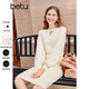Betu women's new winter dress round neck lazy style knitted dress women 2311T69 light apricot M