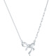 Saturday Fu PT950 platinum necklace for women platinum pendant bow birthday gift B0614839 40+5cm about 2.98g