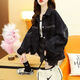 Jaqueta de mezclilla negra inteligente para mujeres 2025 Spring y otoño Nuevo diseño Retro Hong Kong Estudiante Corea de mezclilla Corea de mezclilla 9926# Estilo de imagen [negro] L [sugerido 111-125Jin [Jin es igual a 0.5 kg]]]