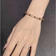 PT950 Platinum Bracelet Wang Jiaer's Same Style Gypsophila Female Gold-plated 18k Gold Light Luxury Full of Diamonds Narrow Twist Bracelet Gypsophila Rose Gold No. 15